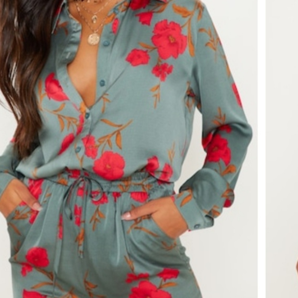 BRAND NEW PLT OVERSIZED FLORAL TOP SZ 8 US